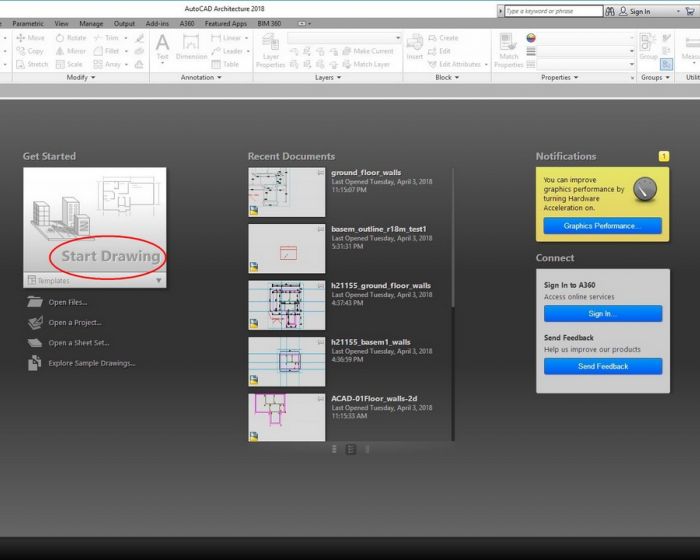 Fig.2.1.1.1 - AutoCAD - the Starting View